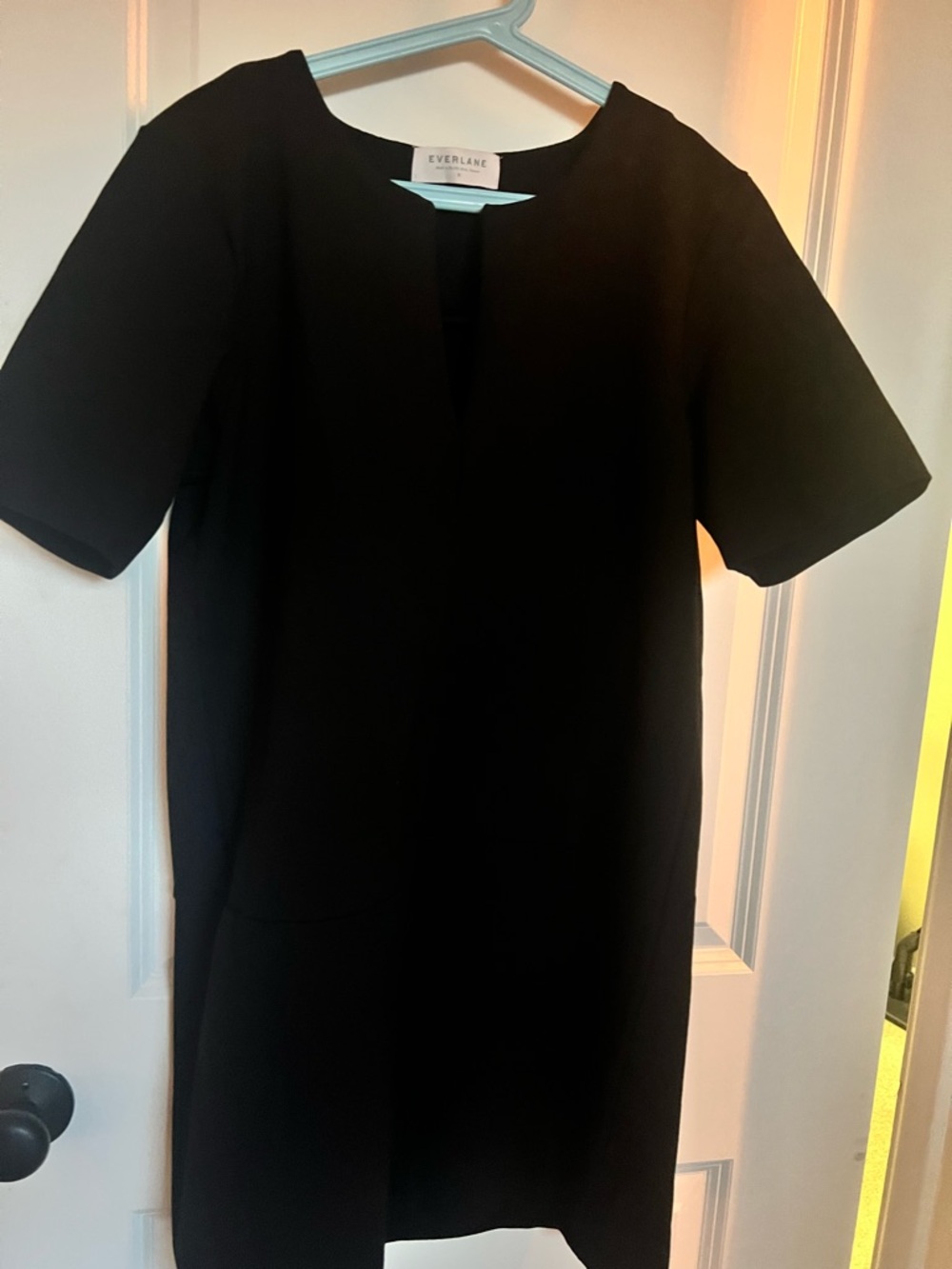 Everlane Black Short-Sleeve Mini Dress